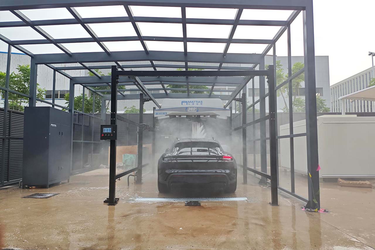 Zero-Scratch Luxury Vehicle Care Unmanned Mattias M-WS200 Touchless Car Wash Installed at Porsche Center Shanghai.jpg